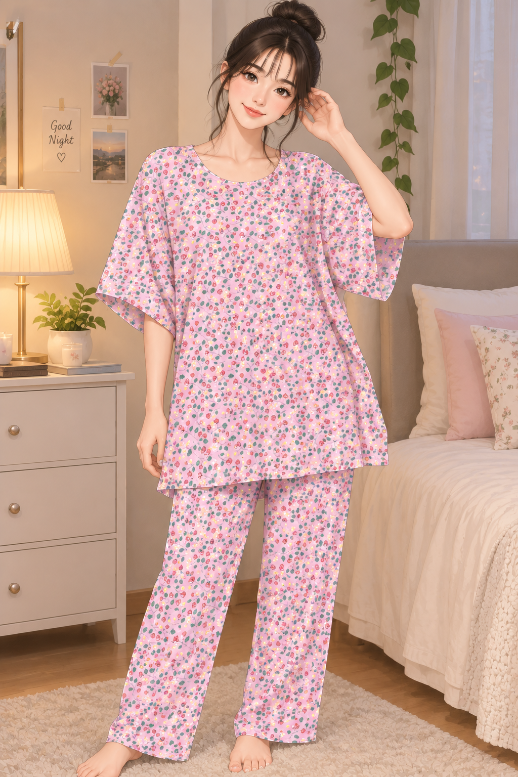 Code - 1191 korean nightsuits kaftan style