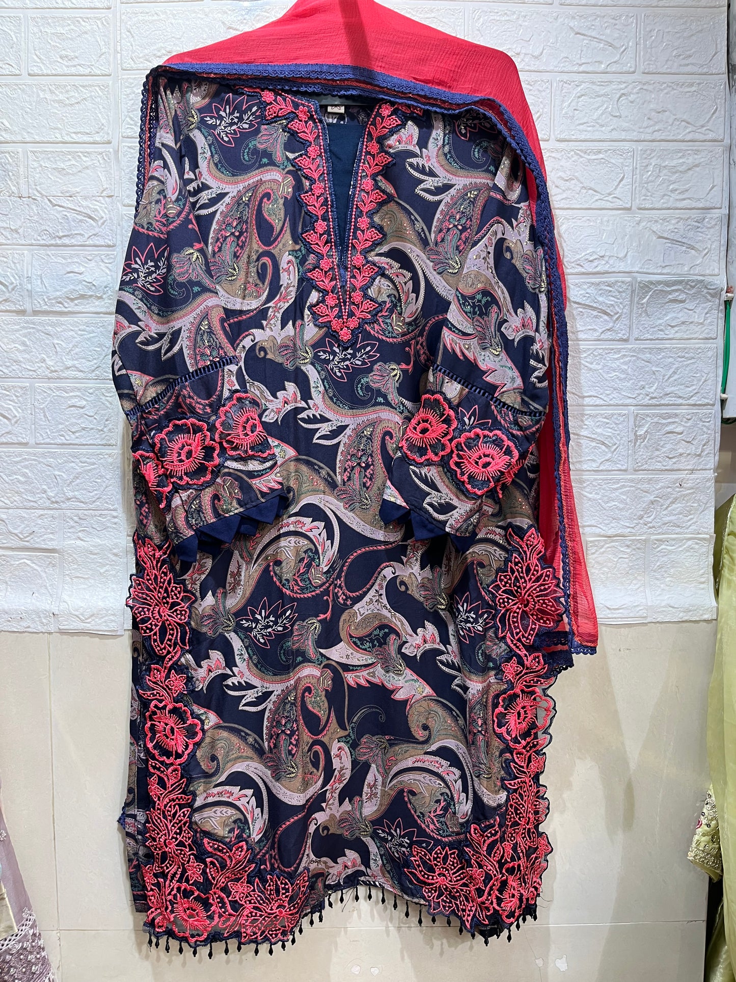 Code - 1155 Pakistani rayon cotton embroidered suit