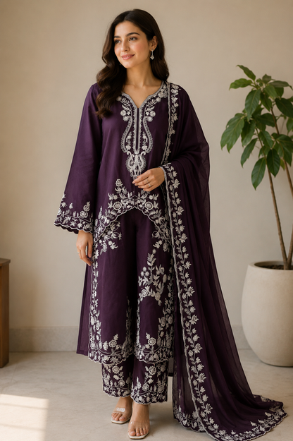 Code - 1148 Pakistani Premium heavy embroidered plazzo suit