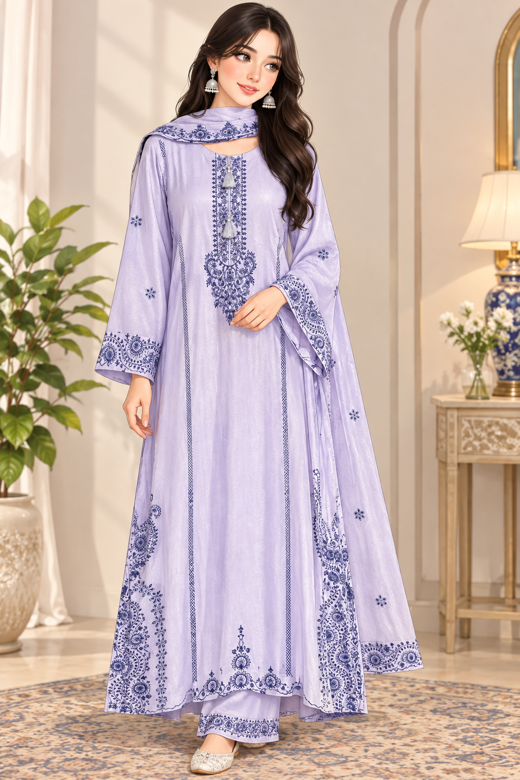 Code -1186 long Pakistani kaftan karachi suits