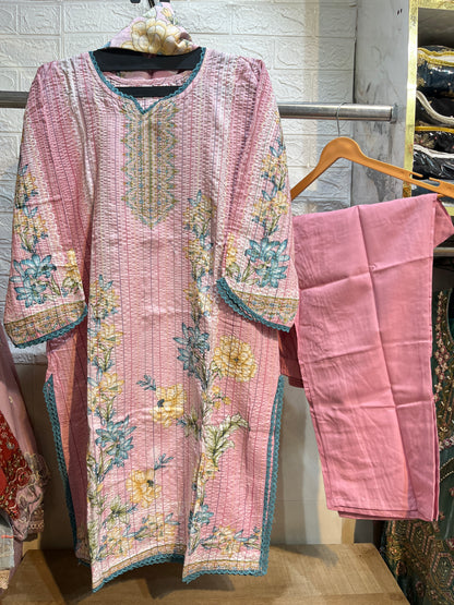 Code - 1195 Pure cotton threadwork stitched Pakistani suits