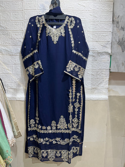 Code - 1167 Heavy worked long kurta pants set