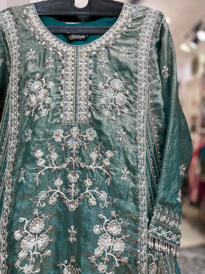 Code - 1146 Pakistani dual shimmer embroidered long suit