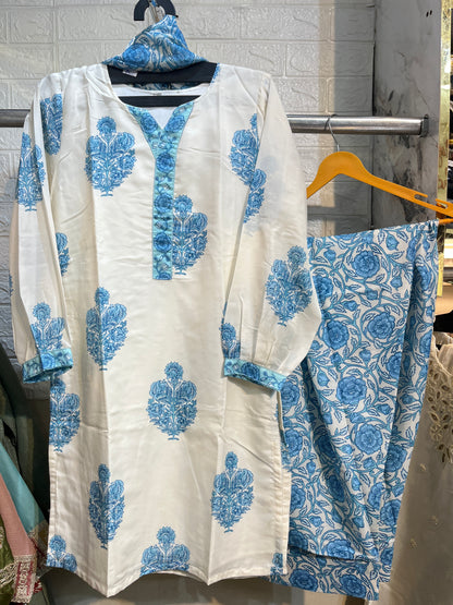 Code - 1196 Block printed farshi shalwar suit