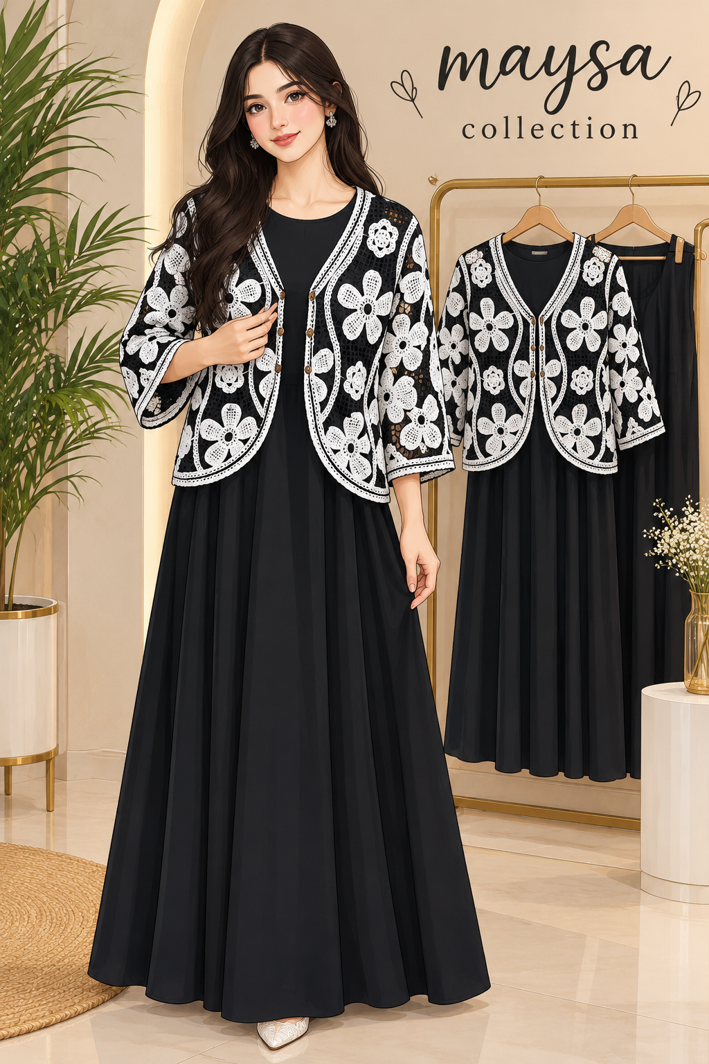 Code - 1205 korean imported crochet gowns