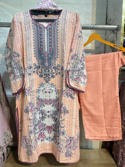Code - 1195 Pure cotton threadwork stitched Pakistani suits