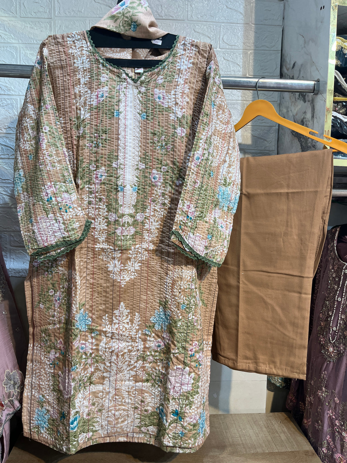Code - 1195 Pure cotton threadwork stitched Pakistani suits