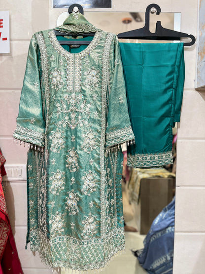 Code - 1146 Pakistani dual shimmer embroidered long suit