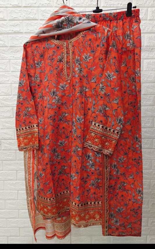 Code 1153 original Pakistani pure lawn embroidered suits