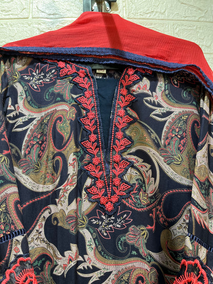 Code - 1155 Pakistani rayon cotton embroidered suit