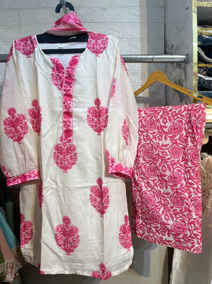 Code - 1196 Block printed farshi shalwar suit