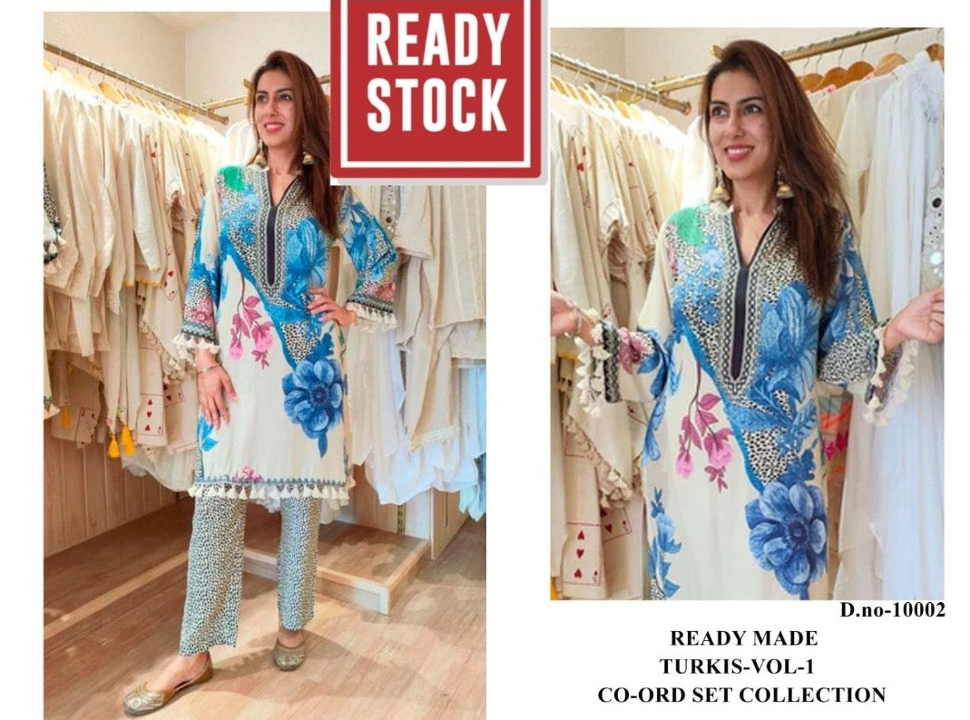 Code - 1128 Printed Silk cordset