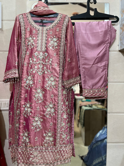 Code - 1146 Pakistani dual shimmer embroidered long suit