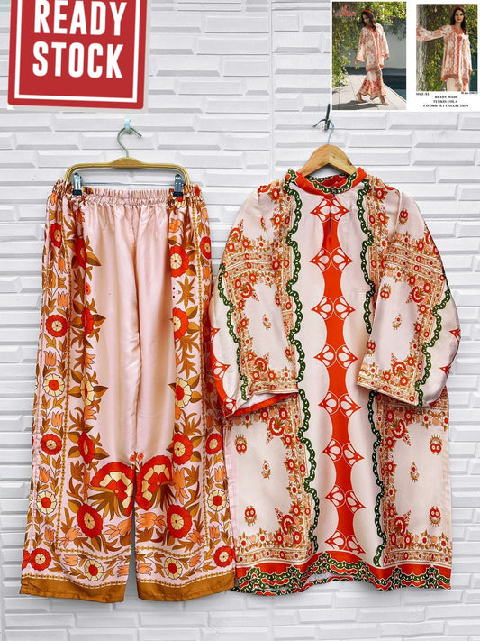 Code - 1128 Printed Silk cordset