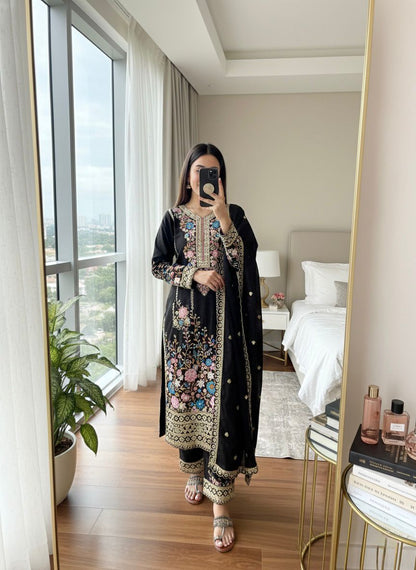 Code-1132 Pakistani long embroidered suit