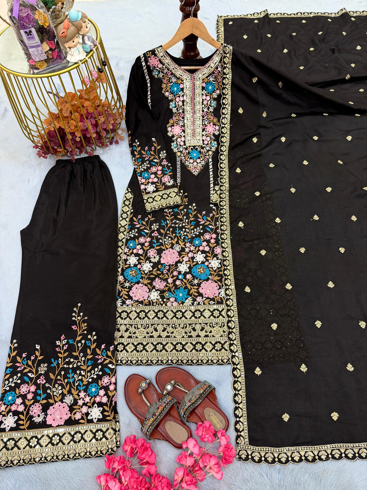 Code-1132 Pakistani long embroidered suit