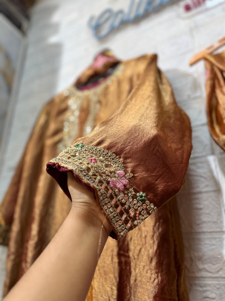 Code- 1145 Pakistani Hania Amir pattern trending farshi shalwar suit
