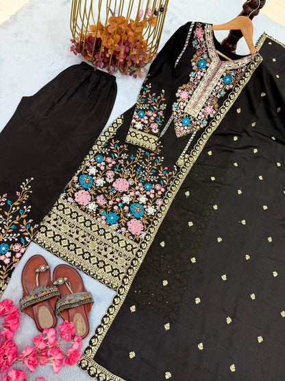Code-1132 Pakistani long embroidered suit