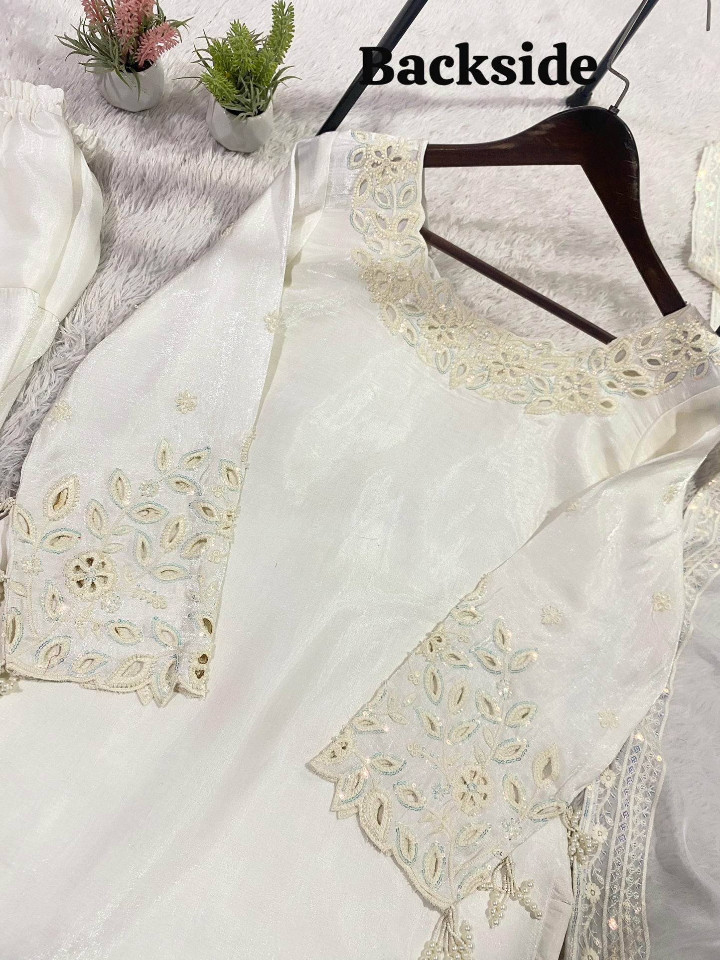 Code- 1144 Pakistani short farshi shalwar suit with cutwork details