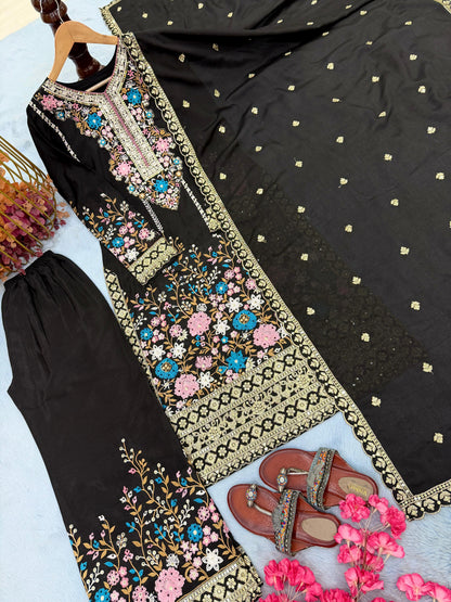 Code-1132 Pakistani long embroidered suit