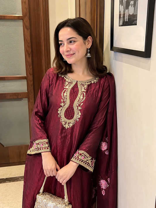 Code- 1145 Pakistani Hania Amir pattern trending farshi shalwar suit