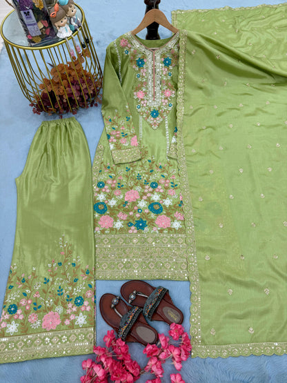 Code-1132 Pakistani long embroidered suit