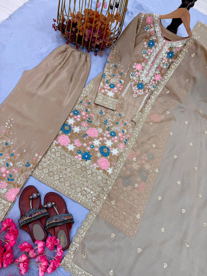 Code-1132 Pakistani long embroidered suit