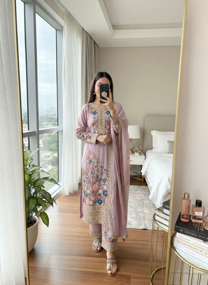 Code-1132 Pakistani long embroidered suit