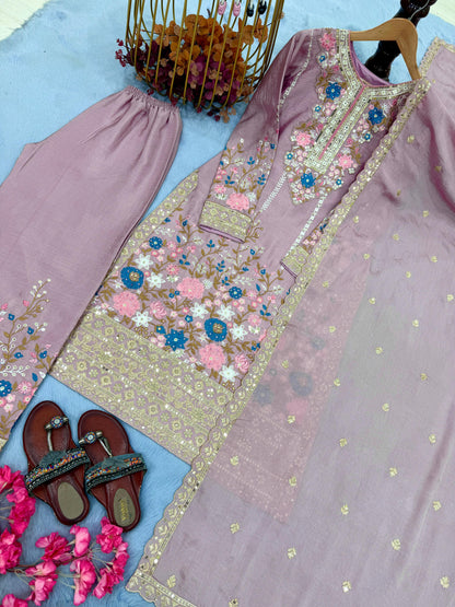 Code-1132 Pakistani long embroidered suit