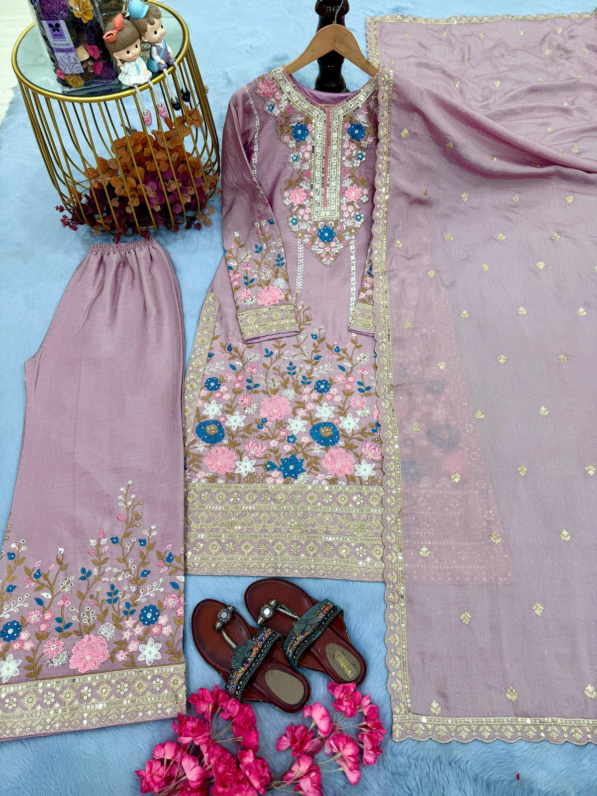 Code-1132 Pakistani long embroidered suit