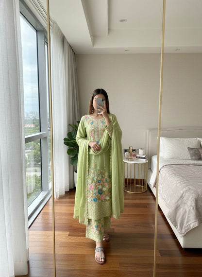 Code-1132 Pakistani long embroidered suit
