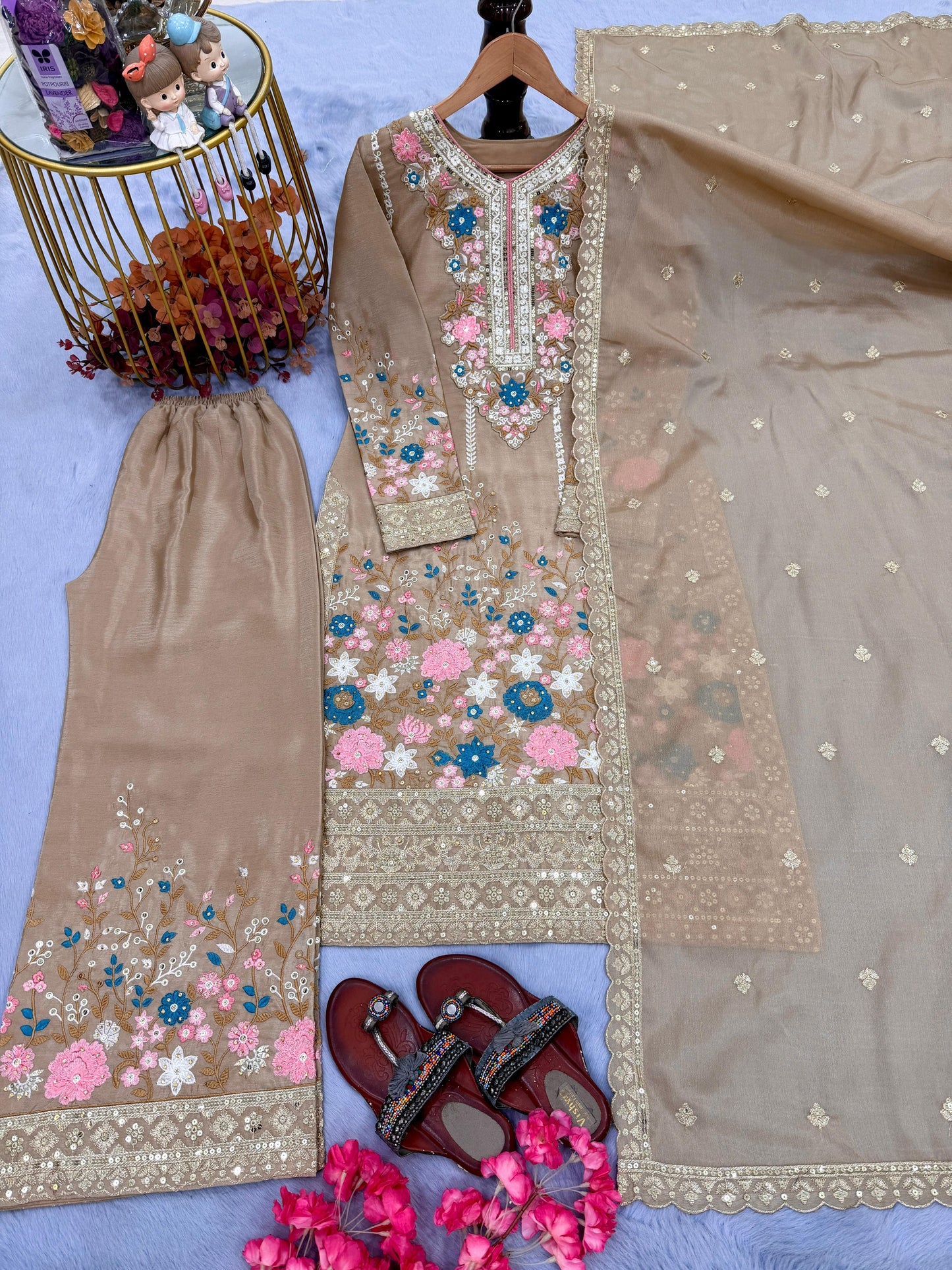Code-1132 Pakistani long embroidered suit