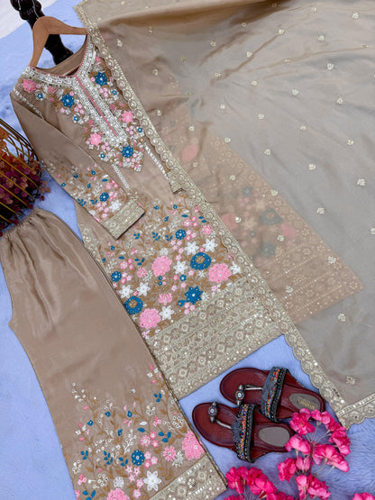 Code-1132 Pakistani long embroidered suit