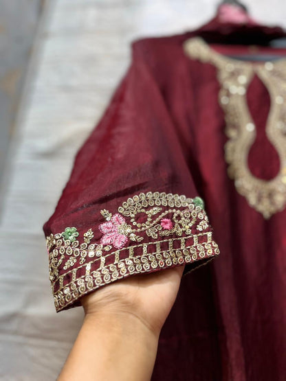 Code- 1145 Pakistani Hania Amir pattern trending farshi shalwar suit